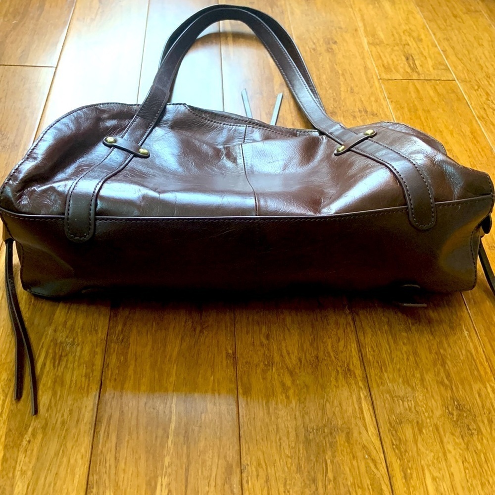 HOBO INTERNATIONAL SHOULDER GENUINE LEATHER SATCHEL TOTE BAG BROWN 4”Wx14”Lx10”H - Picture 6 of 8